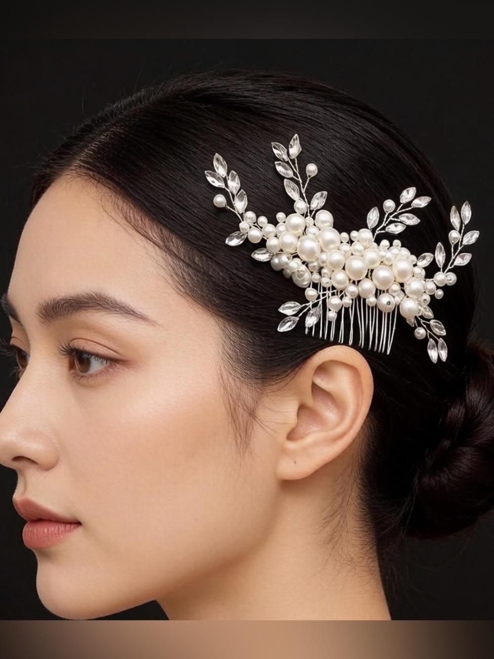 Pearl & Crystal Bridal Hair Comb - Ivory